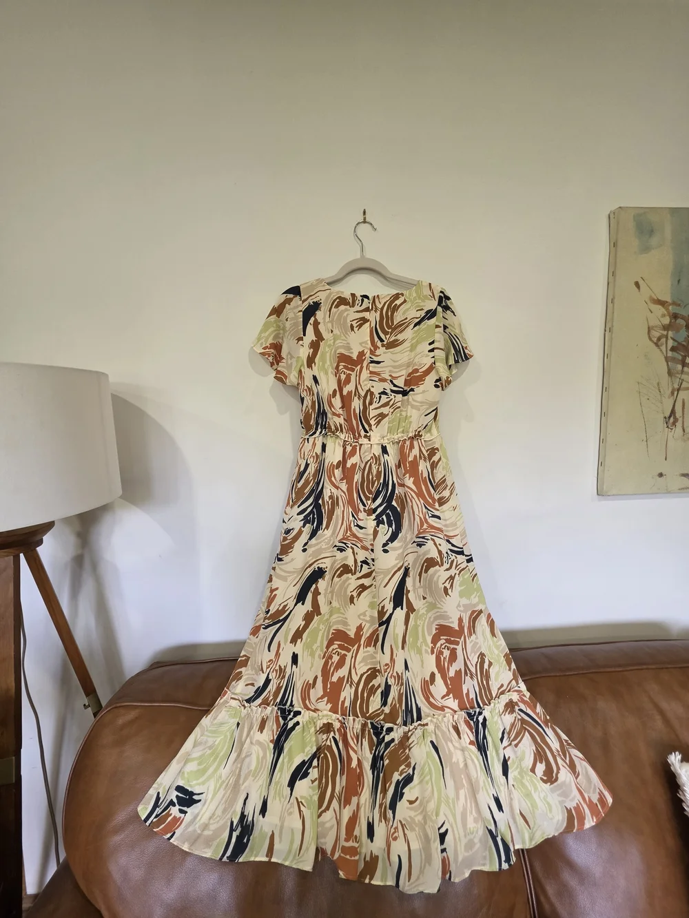 Madewell Swirl-Print Maxi Dress in Cream, Green & Rust